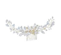 HONMEET Golden Rhinestone Hair Comb Elegant Bridal Headdress for Weddings Parties and Special Occasions Delicate Hair Accessory for Brides and Bridesmaids
