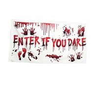 HONMEET Halloween Bloody Tablecloth Enter If You Dare Sign for Scared Festival Decorations Smooth Surface for Home Party Use Durable and Stain-resistant for Halloween Atmosphere