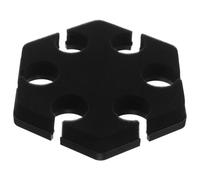 HONMEET Hexagonal Music Stand Accessory Tray with Multi-hole Design for Handheld Wired and Wireless Microphone Storage, Black Plastic and Sponge Material for Karaoke and Stage Use