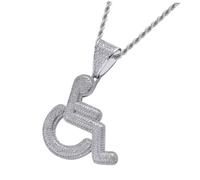 HONMEET Hip Hop Wheelchair User Pendant Necklace Silver Zinc Alloy Fashion Chain Unique Neck Jewelry Creative Accessory for Disability Awareness