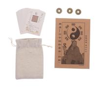 HONMEET I Ching Divination Kit with Hexagram Cards and Lucky Coins Complete Fortune Telling for Beginners with Instruction Guide Paper Cards Featuring Detailed Analysis for Wealth Success