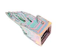 HONMEET Irregular Bismuth Crystal Specimen Handmade Rare Metal Mineral Artwork Ornament for Home Office Desk Decoration Natural Craft Display