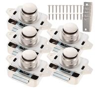 HONMEET Keyless Push Button Latch Lock Zinc Alloy and Abs Material 5pcs High Reliability and Rust Resistant for Rv and Cabinet Doors Suitable for Furniture Use