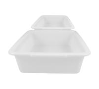 HONMEET Leak-proof White Chemical for Plastic Tray Laboratory Storage Experiment and Multi-functional with 7cm Depth, Sturdy Plastic Material Experiments Teaching Supplies