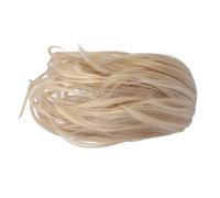 HONMEET Light Yellow Curly Short Ponytail Wig with Irregular Braid and Flexible Claw Clip Synthetic Hair Extension for Secure All-day Wear Natural Look and Comfortable Fit