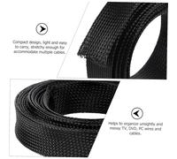 HONMEET Long Black Pet Cable Sleeve Wire Wrap Protective Mesh Tube Flexible Insulation Cover for Data and Network Cables Home Office Wire Organizer