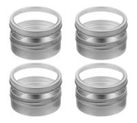 HONMEET Magnetic Spice Tins 4pcs Round Tinplate Jars with Transparent Lids Designed for Space-Saving Fridge and Pantry Storage of Grains and Spices