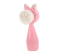 HONMEET Manual Facial Cleansing Brush Pink with Ergonomic Abs Handle Skin Scrubber and Soft Fiber Bristles Gently Cleanses and Exfoliates Face for Daily Skincare and Home Use