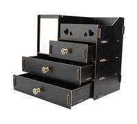 HONMEET Material Makeup Storage Container Drawer Mirror Tissue Holder Desktop Cosmetics Organizer