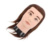 HONMEET Men's Hairdressing Tutorial Mannequin Head Human Hair for Barber Practice Training Model for Haircutting Styling Cutting Braiding