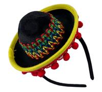 HONMEET Mexican Party Hat Headband, Festival Hat Hair Accessory with Mini Sombrero Design, Colorful Cinco De Mayo Party Favor for Adults and Pets