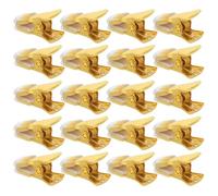 HONMEET Mini Metal Alligator Clips Sturdy Reusable Tiny Clips with Robust Springs 30pcs Small Iron and Plastic Fabric Clamps for Hat Brims and Shirt Collars for Clothing and Crafts