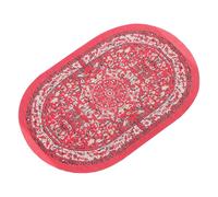 HONMEET Miniature Carpet Mini Rug Vintage Pattern Dollhouse Decor Soft Plush Doll House Floor Mat Tiny Fabric Red Small Area Rug