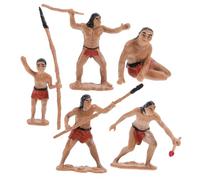 HONMEET Miniature Primitive Men Figurines Abs Material Garden Ornaments for Micro Landscape Decoration Boys Craft Creative Desktop Display