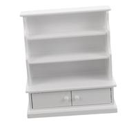 HONMEET Miniature Wooden Dollhouse Bookshelf for Tiny Books and Collectibles Stable Mini Storage Cabinet with Display Shelves Versatile Doll House Furniture for Play and Decoration