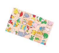 HONMEET Montessori Educational Puzzle Rainbow Animal Domino Early Learning Plaything for Hand-eye Coordination Development Birthday Gift for Boys