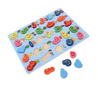 HONMEET Montessori Wooden Arabic Alphabet Puzzle Board Educational Language Matching with Learning Memory Enhancement and DIY Play Medium Blue