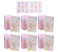 HONMEET Mother's Day Kraft Paper Wrapping Bags 12pcs with 18 Decorative Stickers, Small Candy Pouches for Party and Birthday Packing