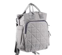 HONMEET Multifunctional Mom Diaper Backpack Gray Quilted Maternity Baby Bag with Hand and Shoulder Straps for Outdoor Travel and Prenatal Postnatal Use