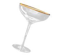 HONMEET Nordic Style Wine Glass Gold Rim Cocktail Drinking Cup | Elegant Glass Design, Stable Stem Base, Non-slip Bottom, Suitable for Desserts, Restaurant Tables, Hotels and Housewarming