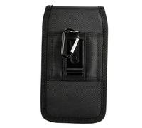 HONMEET Nylon Hiking Waist Pack with Belt Clip Soft Cushioned Mobile Phone Pouch for Outdoor Sports Camping Travel Black Vertical Utility Bag