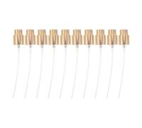 HONMEET Perfume Spray Replacement Nozzles in Golden Colour 10pcs with 15mm Thread, Fine Mist Sprayer Pump Heads Made of Pp and Aluminum, Leakproof Design for Controlled Spray Volume