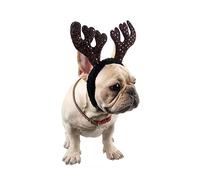 HONMEET PET Antler Hair Hoop for Dogs and Cats Christmas Headwear for Pets Funny Decorative Headdress Brown for Festive Costumes and Holiday Celebrations