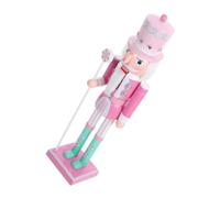 HONMEET Pink Wooden Nutcracker Figurine with Distinct and Unique Designs, Versatile Use and Long-lasting Christmas Nutcracker Ornament for Office Space or Holiday Setting