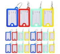 HONMEET Plastic Key Tags for Easy Identification 20pcs with Numbered Labels Writable Pp Key Id Label Tags Versatile Use for Luggage and Items for Travel and Office