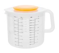 HONMEET Plastic Mixing Bowl with Lid 2.5L Measuring Cup with Scale for Pancakes and Home Baking