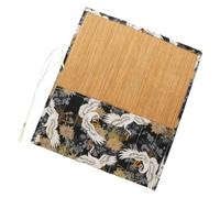 HONMEET Portable Bamboo and Cloth Roll Up Brush Holder for Chinese Calligraphy Pencil Wrap Case with Protective Storage Lightweight Stationery Organizer for Students and Artists