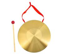HONMEET Portable Golden Chinese Gong Instrument with Mallet and Lanyard Resonant Sound Metal Gong for Warning Set off The Atmosphere Party Opening Company Opening Supply Random Style
