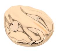 HONMEET Portable Metal Ointment Tin Box with Protective Structure and Compact Seashell Design, for Travel and On-the-go Use, Golden Metal and Glass Skincare Sample Container