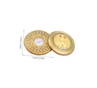 HONMEET Portable Vintage Alloy Chinese Feng Shui Compass Small Lightweight Decorative Pan for Outdoor Navigation and Home Office Desk Chic Ancient Round Design with Cover Retro Style