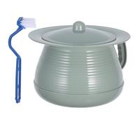 HONMEET Potty Urinal Bottle Chamber Pot with Lid and Handle Practical No Burr Plastic Pp with Brush for Bedroom Use Suitable for Grandparents and Pregnant Women