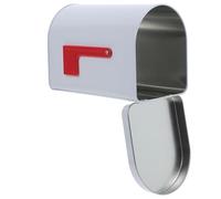 HONMEET Present Mailbox Tin Box Decorative Storage Box with Raised Signal Flags Classic White Tinplate Metal Design for Use and Secure Storage for Home and Outdoor Play Activities