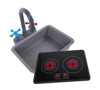 HONMEET Pretend Kitchen Playset with Faucet Sink and Induction Cooker Role Play Cooking for Boys Light and Sound Effects Design with Rich Accessories for Imaginative Play and Motor Skill