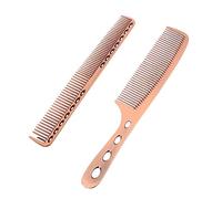 HONMEET Professional Hair Cutting Combs Set Aluminum Detangler Tools for Men Women Dual-sided Design Bronze for Salon Home Use