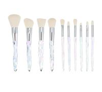 HONMEET Professional Makeup Brush Set Featuring Smooth Application of Cream and Super Ability to Hold 10pcs with Irregular Crystal Design Handles Made from Plastic and Fiber, for Moms