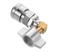 HONMEET Quick Disconnect Air Exhaust Fitting with Heater Elbow Connector for Truck Air Compressor Quick-Release Cleaning Wand Valve Adapter Silver Pneumatic Coupler
