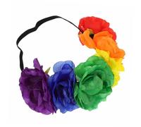 HONMEET Rainbow Flower Headband Floral Headband for Women Elastic Band Rainbow Hair Accessories Pride Month Decorations for Girls Decorative Hair Hoop for Party