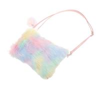 HONMEET Rainbow Plush Ladies Cross Body Bag Tie Dye Shoulder Bag