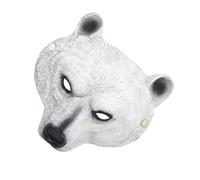 HONMEET Realistic Pu for White Adults Mask Polar Breathable with Bear Material Elastic Fit, Lifelike Design with Striking Visual Appeal and Halloween and Carnival Parties
