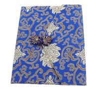 HONMEET Rectangular Brocade Zipper Pouch for Buddhist Scriptures Jewelry and Small Items Soft Fabric Storage Bag with Vintage Craftsmanship and Elegant Embroidered Design for Daily Use