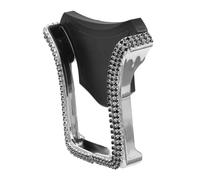 HONMEET Rhinestone U-shape Car Air Vent Phone Holder, Telescopic Bracket for Car Mounted Phone, Black Air Vent Clip for Navigation and Hands-free Use