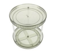 HONMEET Rotating Tiered Makeup Tray Organizer with Turntable Multi-functional Cosmetic and Jewelry Storage Box for Skincare Perfume Toiletries Small Luxury Green Vanity Storage