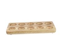 HONMEET Rubber Wood Egg Tray Wooden Double Row Egg Storage Base for Home Kitchenware Refrigerator Use Sturdy and Eco-friendly Design