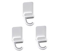 HONMEET Self-adhesive Mop Holder and Wall-mounted Broom Hooks, No Drilling White Plastic Mop Hangers for Home Cleaning, 3pcs Wall Hooks for Kitchen Bathroom Garage Storage