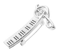 HONMEET Silver Zinc Alloy Pin Brooch Featuring a Sturdy Piano Musical Note Design with Fine Finish, Compact and Adorable Clothing Accessory for Women’s Lapel Pins and Brooches