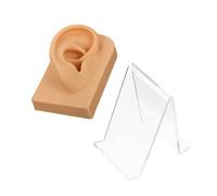 HONMEET Soft Silicone Ear Model Display Holder 1 Set Decorative Earring Stand for Training and Practice Wear-Resistant Countertop Fake Ear for Professional Use